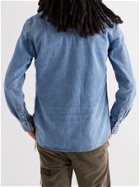 REMI RELIEF - Embellished Denim Western Shirt - Blue