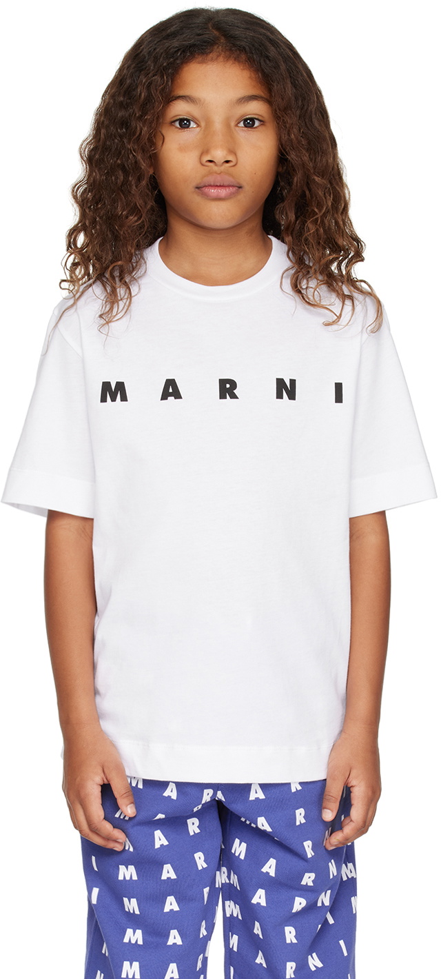 Marni Kids White Printed T-Shirt Marni