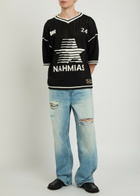 Nahmias Knit Star Cotton-knit Football T-shirt Black