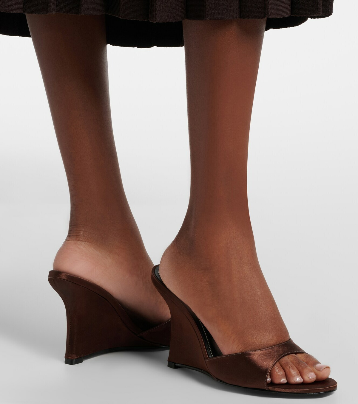 Staud Brigitte satin wedge mules
