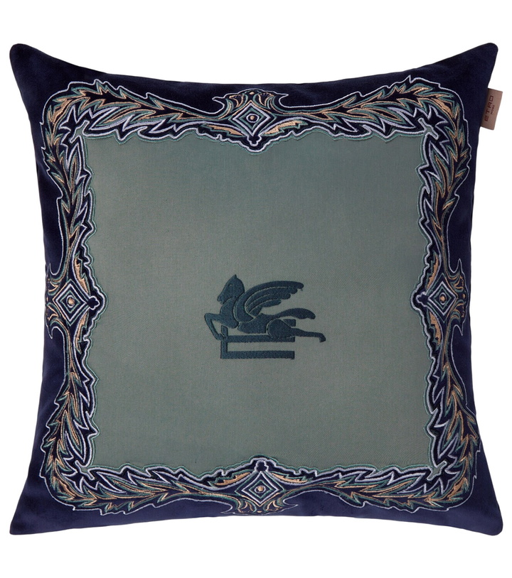 Photo: Etro Kiri embroidered cotton velvet cushion