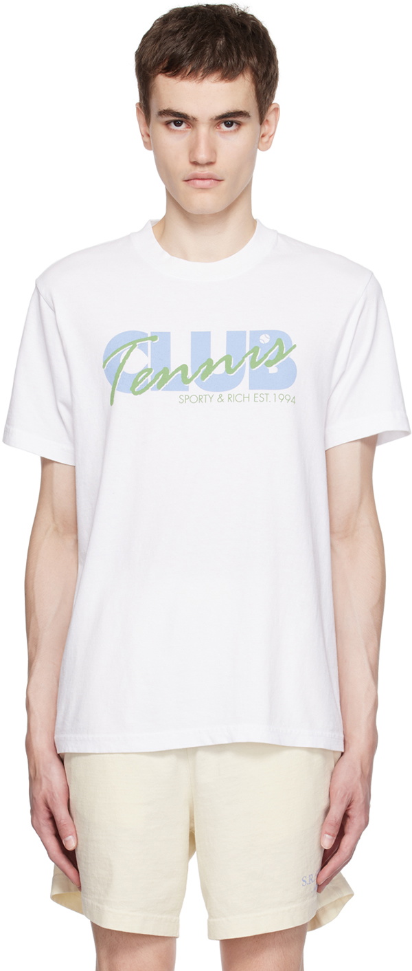 Sporty & Rich White Agassi T-Shirt Sporty & Rich