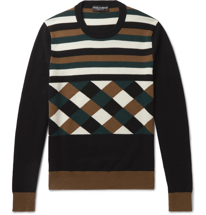 Photo: Dolce & Gabbana - Intarsia Cashmere Sweater - Multi