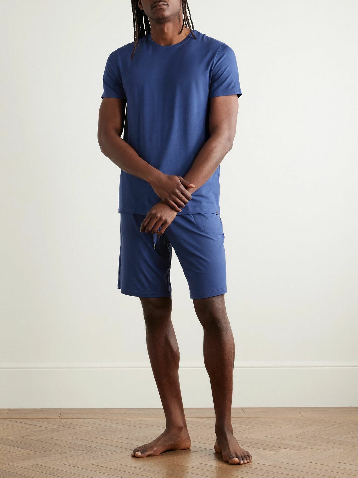 Derek Rose - Basel Stretch-Micro Modal Jersey T-Shirt - Blue
