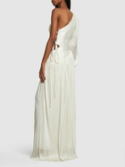 MARIA LUCIA HOHAN Beatriz Silk Tulle One Sleeve Long Dress