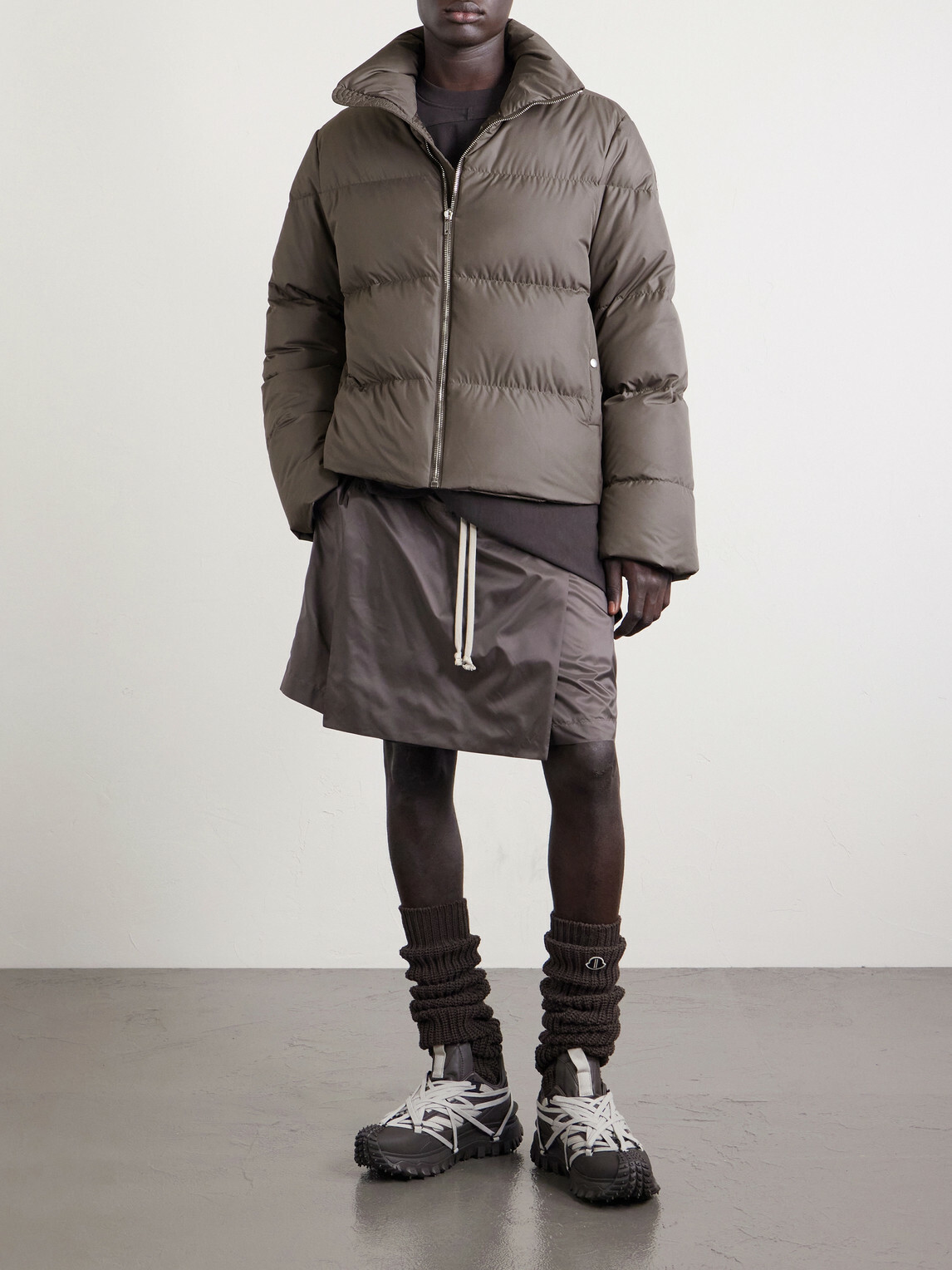 Rick Owens - <ul> <li>Moncler Quilted Shell Down Jacket</li> </ul> - Brown