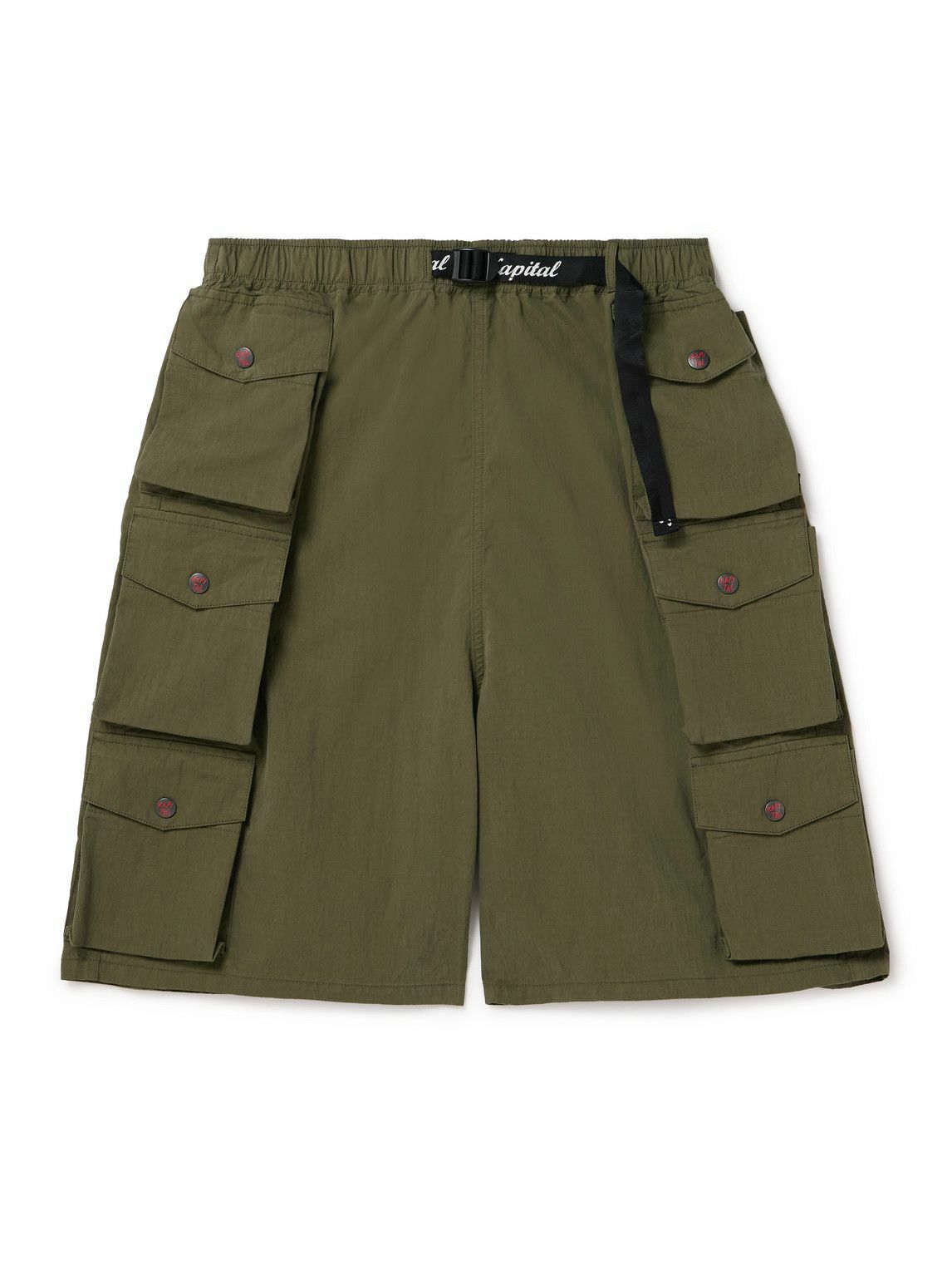 KAPITAL - Cotton and Nylon-Blend Ripstop Drawstring Cargo Shorts