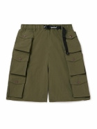 KAPITAL - Cotton and Nylon-Blend Ripstop Drawstring Cargo Shorts - Green