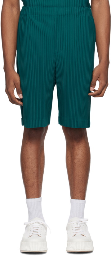 Photo: HOMME PLISSÉ ISSEY MIYAKE Green Monthly Color May Shorts