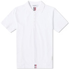 Thom Browne Men's Back Stripe Relaxed Fit Polo Shirt in White