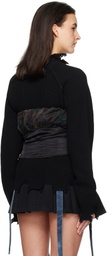Andersson Bell Black Isla Shirred Crop Bustier Top
