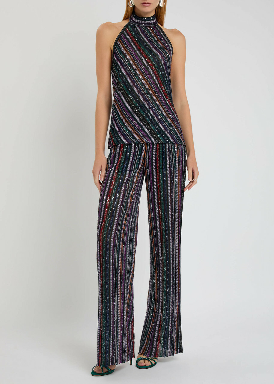 Missoni Striped Fine-knit Trousers Multicoloured