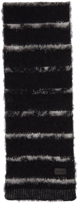 Photo: Saint Laurent Wool & Mohair Interrupted Stripe Scarf