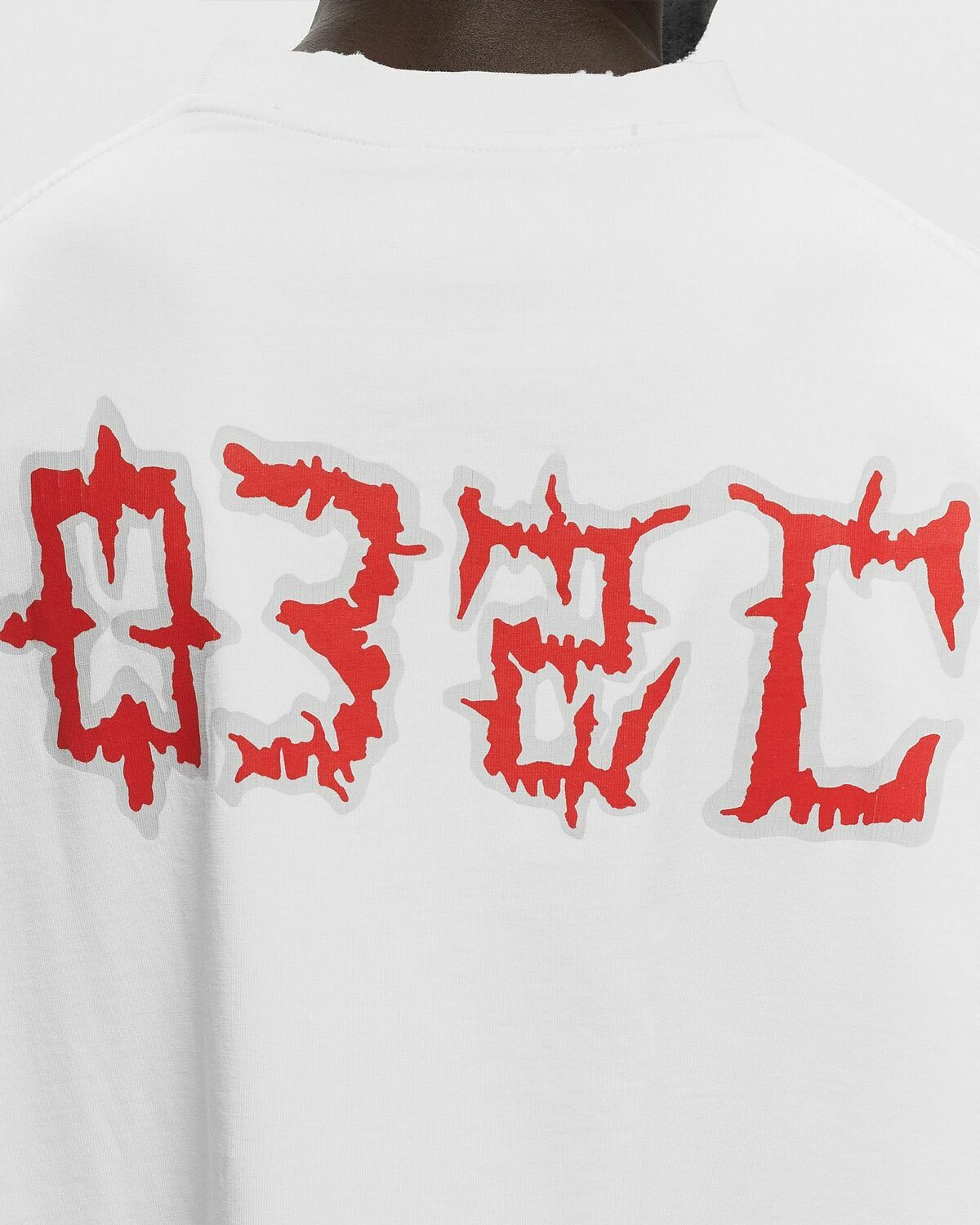 032c On Fire Oversized T Shirt White Shortsleeves