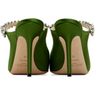 Jimmy Choo Green Bing 100 Satin Heels