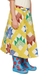Maison Mangostan Kids Yellow Patchwork Skirt
