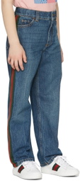 Gucci Kids Blue Web Jeans