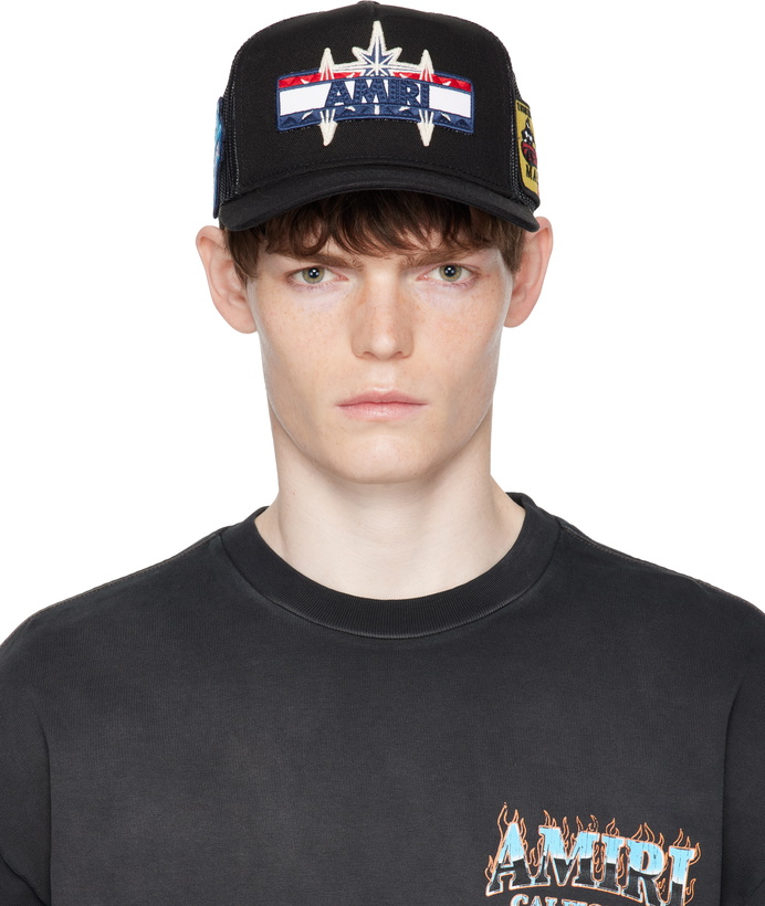 Photo: AMIRI Black Station Patch Trucker Cap