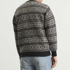 Jamieson's of Shetland Men's Jamiesons of Shetland Fair Isle Crew Knit in New Pattern Black/Pink