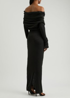 Entire Studios Bound Draped Stretch-cotton Midi Dress Black