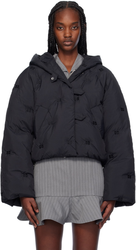 Photo: GANNI Black Short Tech Down Puffer Jacket