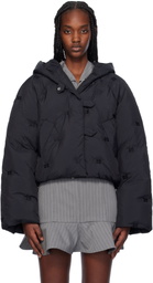 GANNI Black Short Tech Down Puffer Jacket