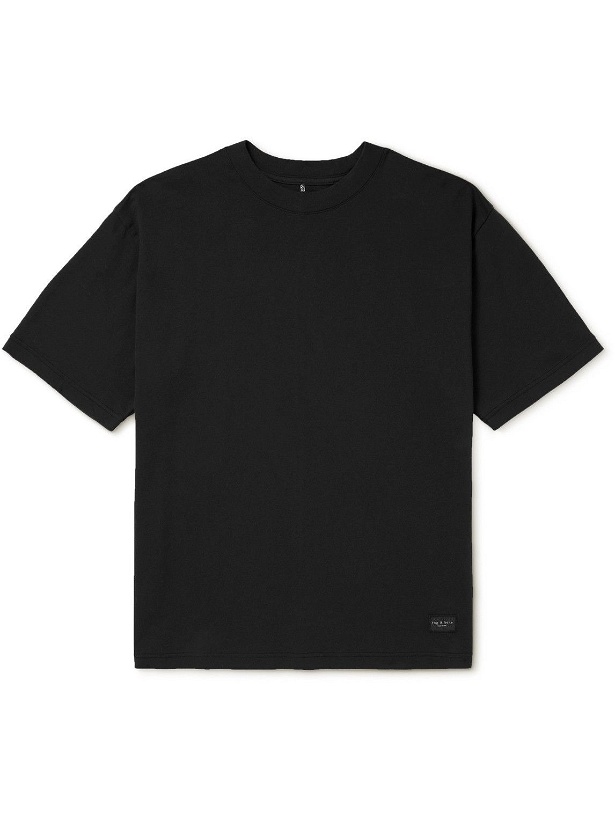 Photo: Rag & Bone - Future Staples Logo-Appliquéd Cotton-Jersey T-Shirt - Black