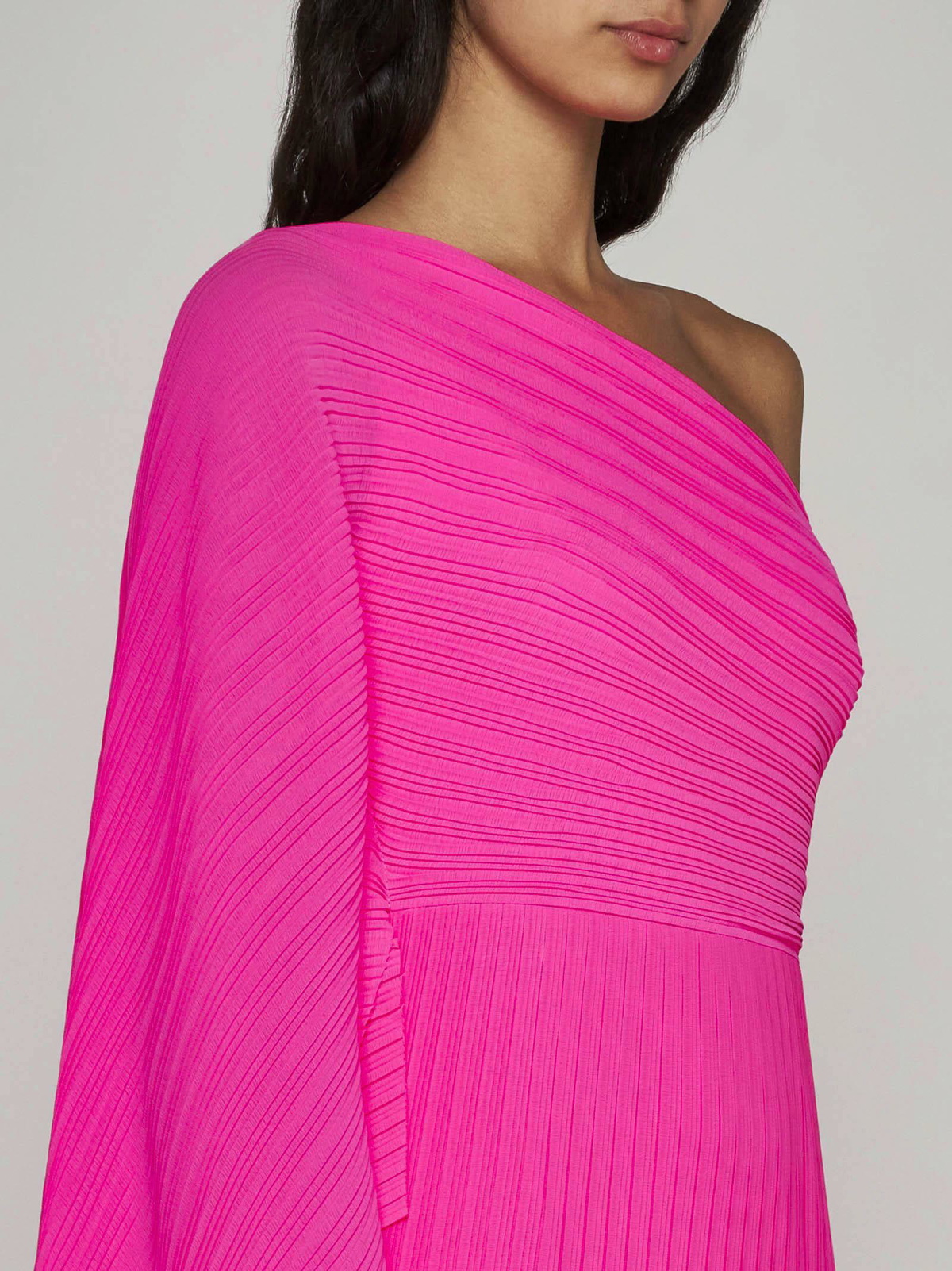 Solace London Lenna Pleated Crepe Midi Dress Solace London