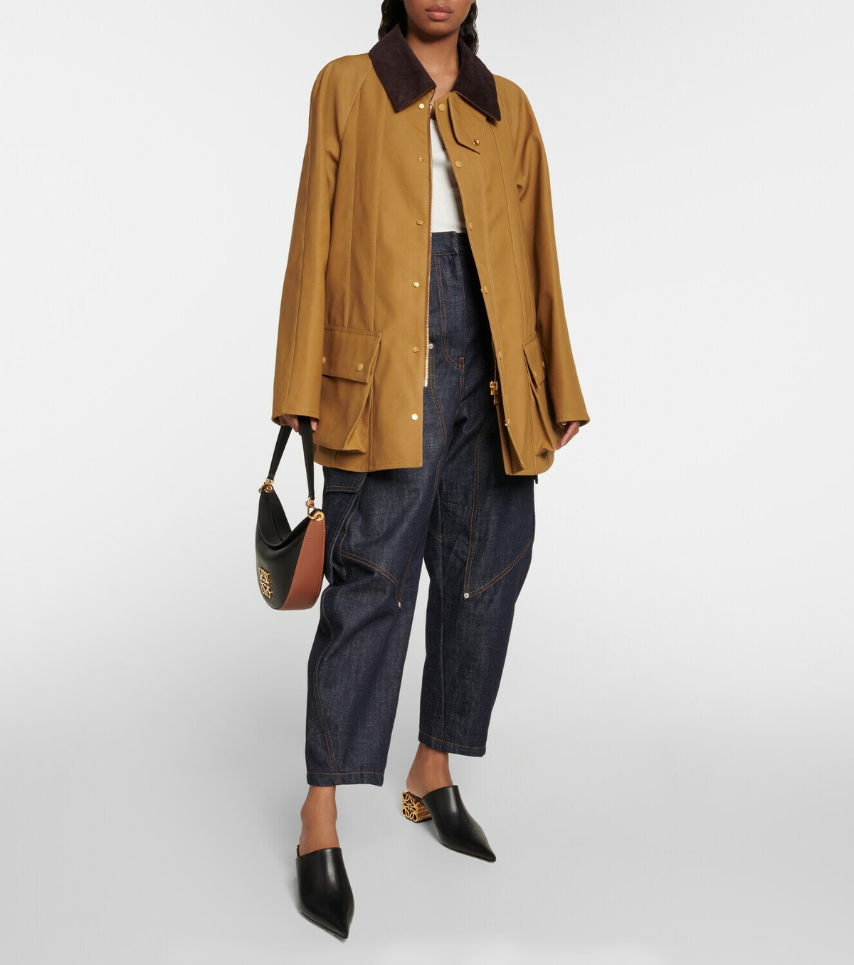 LOEWE　ロエベ　 color block parka　サイズ48 Loewe - Sweet Caramel Hooded Parka | Mitchell Stores