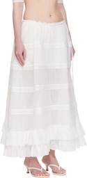 Mirror Palais White Mirage Bustle Midi Skirt