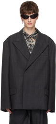 Acne Studios Gray Peaked Lapel Blazer