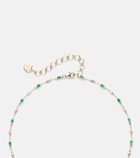 Shay Jewelry 18kt gold necklace with emeralds and diamonds