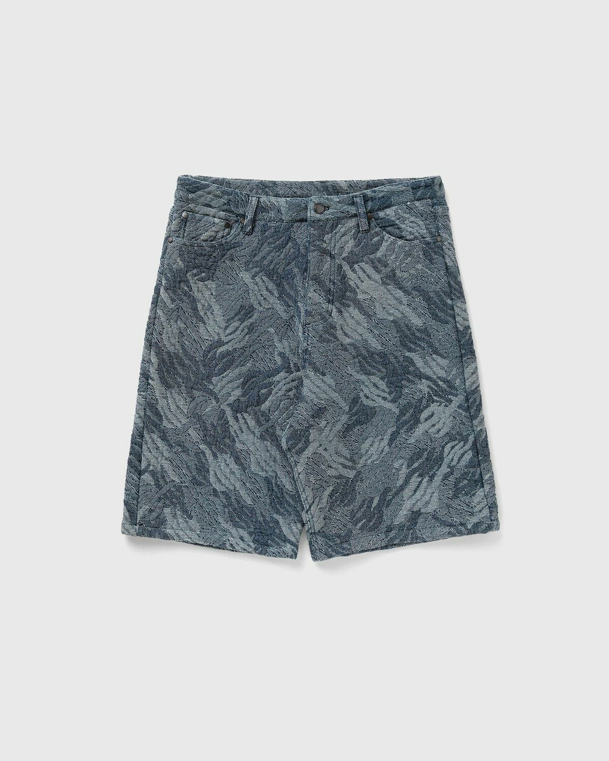 Daily Paper Camo monogram jeans shorts Blue Mens Casual Short