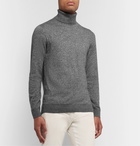 Loro Piana - Mélange Cashmere and Silk-Blend Rollneck Sweater - Gray