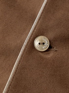 Agnona - Convertible-Collar Suede Shirt Jacket - Brown
