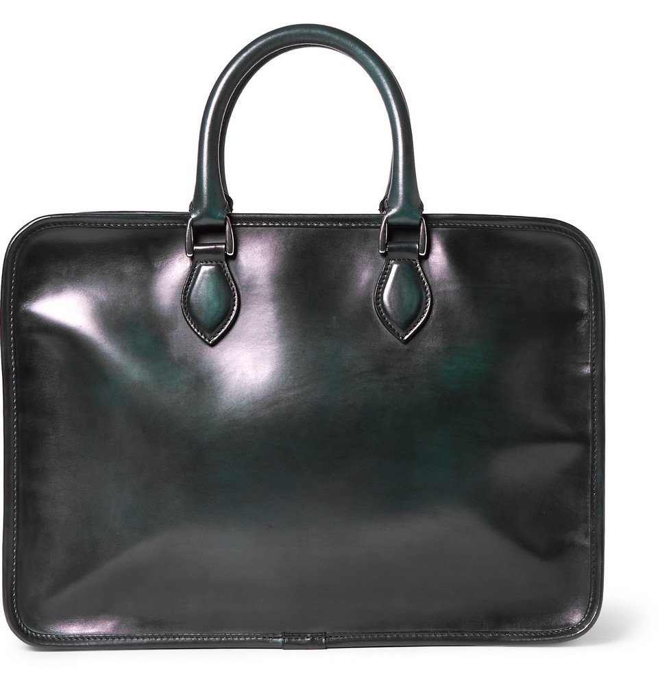 Berluti - Un Jour Leather Briefcase - Men - Green Berluti