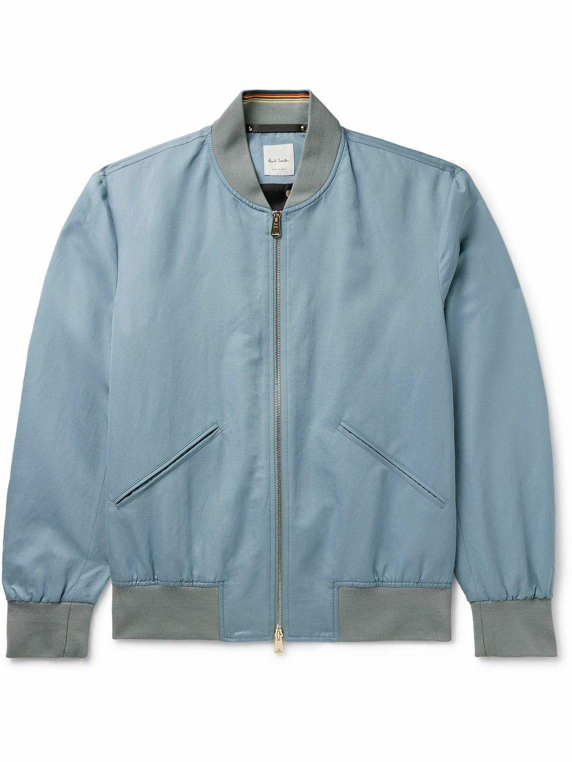 Photo: Paul Smith - Cotton and Ramie-Blend Bomber Jacket - Blue