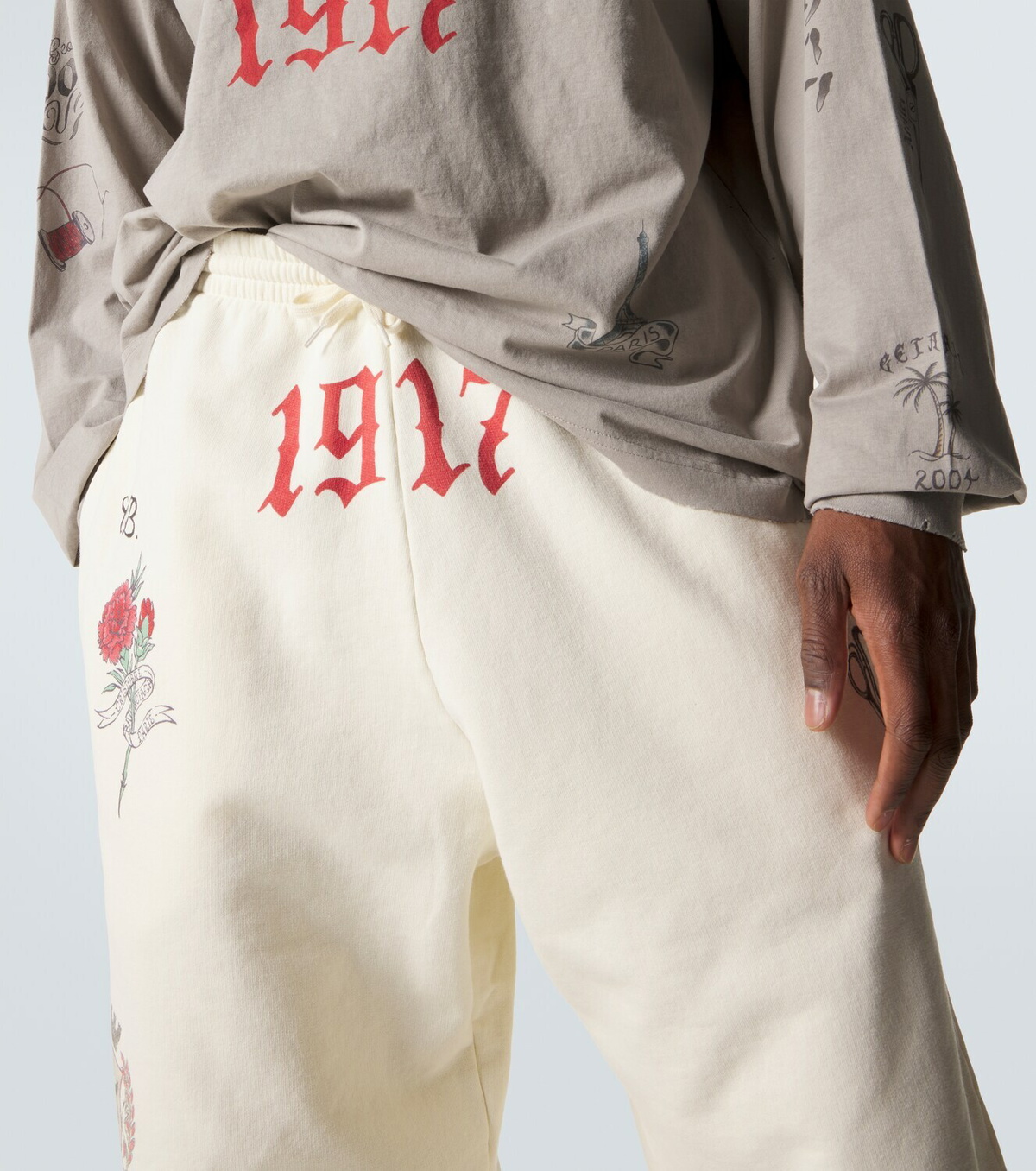 Balenciaga Printed cotton fleece sweatpants