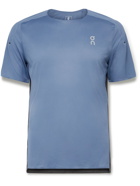ON - Performance Colour-Block Stretch-Mesh T-Shirt - Blue