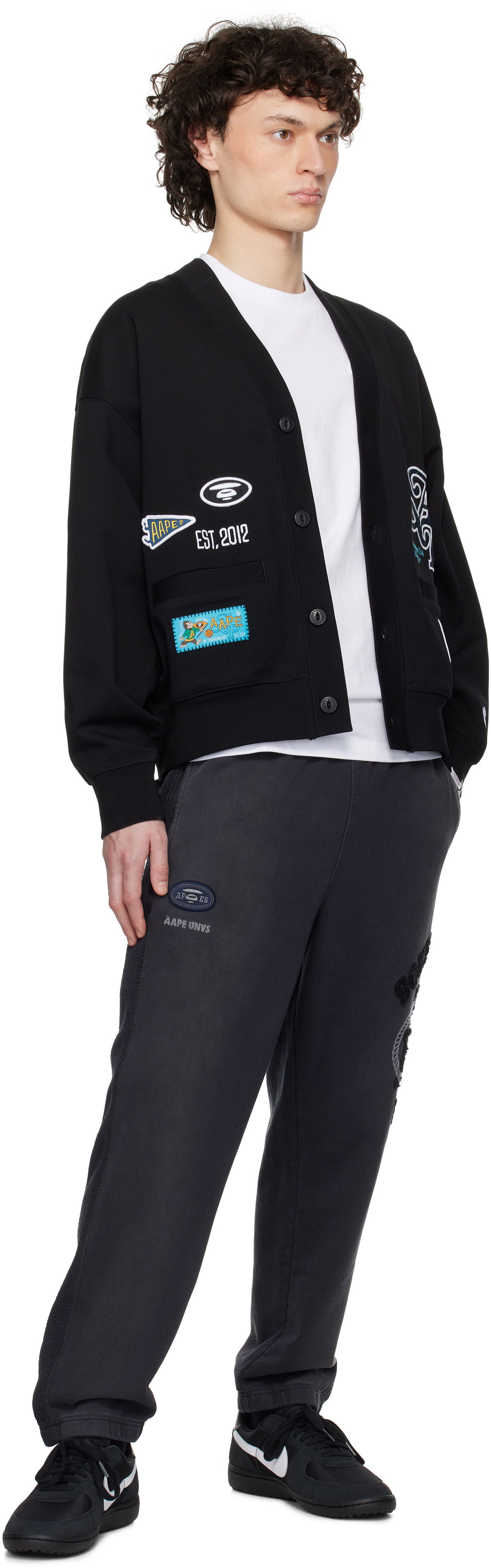 AAPE by A Bathing Ape Black Main Cardigan