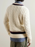 Polo Ralph Lauren - Striped Cable-Knit Wool Sweater - Neutrals