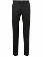 Brioni - Straight-Leg Silk-Trimmed Wool Tuxedo Trousers - Black