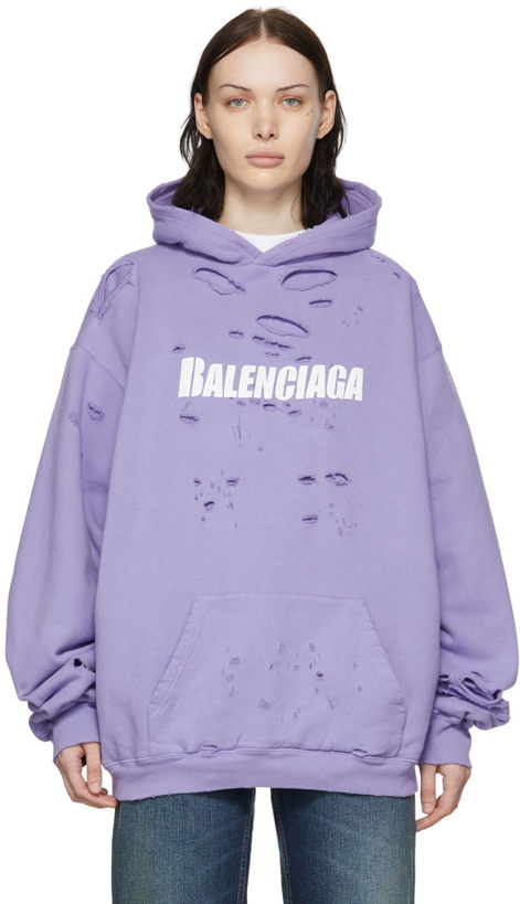 Photo: Balenciaga Purple Cotton Hoodie
