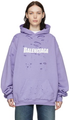 Balenciaga Purple Cotton Hoodie