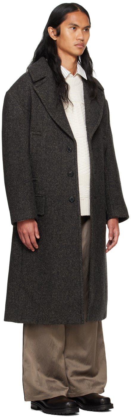 System Gray Wide Laper Coat