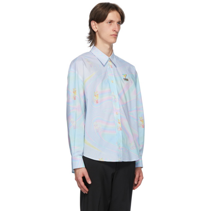 Maison Kitsune Multicolor Hologram Fox Print Casual Shirt Maison