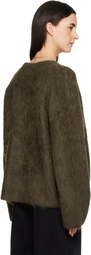 TOTEME Brown Boxy Alpaca Knit Sweater