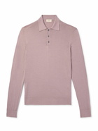 Altea - Slim-Fit Garment-Dyed Wool Polo Shirt - Pink