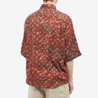 Acne Studios Men's Sambler Daisies Short Sleeve Shirt in Dark Red/Grey