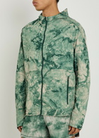 Y-3 Printed Hooded Nylon Running Jacket Green